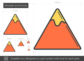 Image showing Mountain summit line icon.