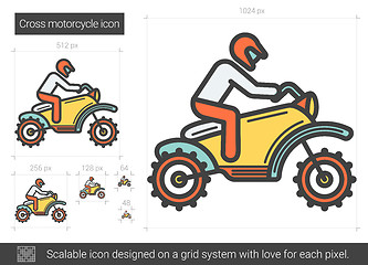 Image showing Cross motorcycle line icon.