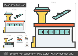 Image showing Plane departure line icon.