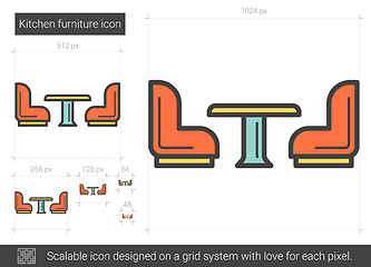 Image showing Kitchen furniture line icon.