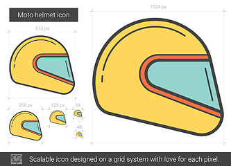 Image showing Moto helmet line icon.