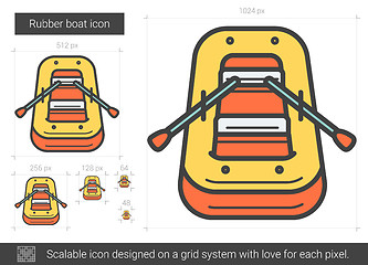 Image showing Rubber boat line icon.