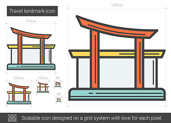 Image showing Travel landmark line icon.