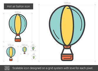 Image showing Hot air balloon line icon.