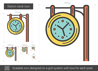 Image showing Station clock line icon.