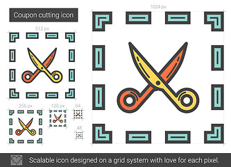 Image showing Coupon cutting line icon.