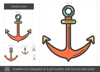 Image showing Anchor line icon.