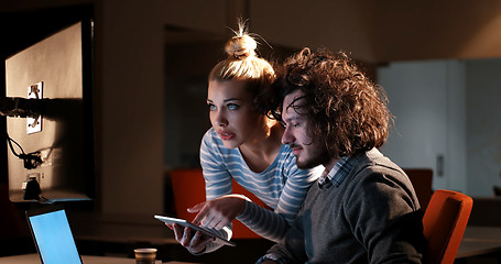 Image showing young designers in the night office