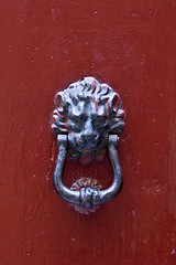 Image showing Ancient italian lion shaped door knocker.