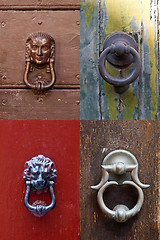 Image showing Ancient italian door knockers and handles 