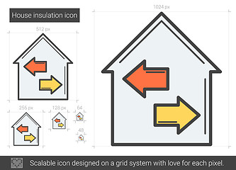 Image showing House insulation line icon.