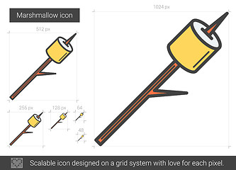 Image showing Marshmallow line icon.