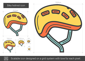 Image showing Bike helmet line icon.