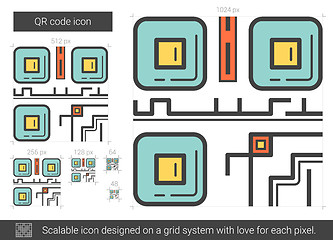 Image showing QR code line icon.