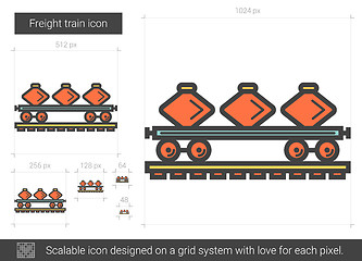 Image showing Freight train line icon.