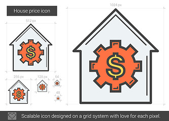 Image showing House price line icon.