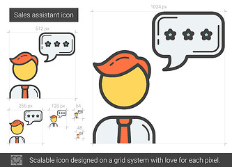 Image showing Sales assistant line icon.