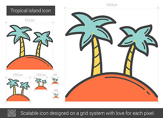 Image showing Tropical island line icon.