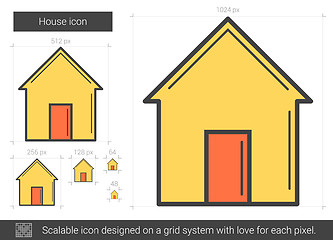 Image showing House line icon.