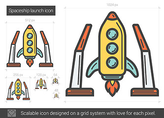 Image showing Spaceship launch line icon.