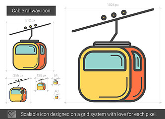 Image showing Cable railway line icon.