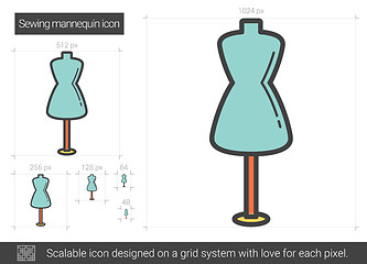 Image showing Sewing mannequin line icon.