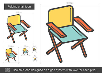 Image showing Folding chair line icon.