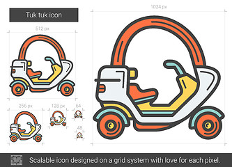 Image showing Tuk tuk line icon.