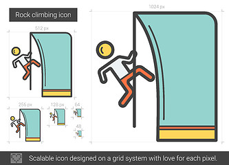 Image showing Rock climbing line icon.