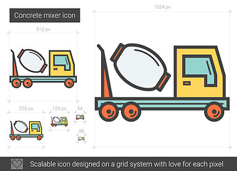 Image showing Concrete mixer line icon.