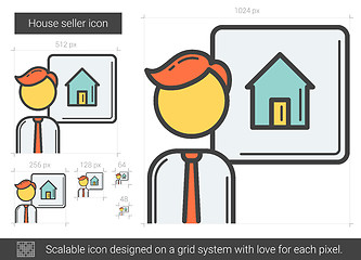 Image showing House seller line icon.