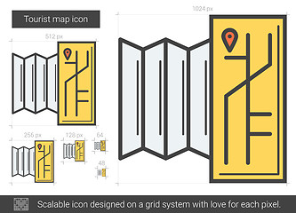 Image showing Tourist map line icon.