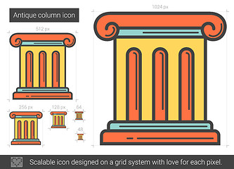 Image showing Antique column line icon.