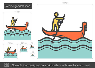 Image showing Venice gondola line icon.