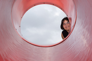 Image showing Girl Peeking