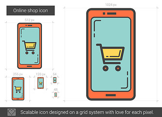 Image showing Online shop line icon.