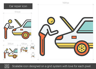 Image showing Car repair line icon.