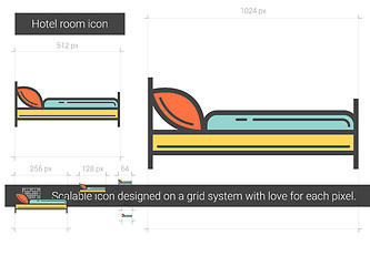 Image showing Hotel room line icon.