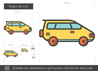 Image showing Wagon car line icon.