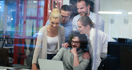 Image showing Startup Business Team At A Meeting at modern office building