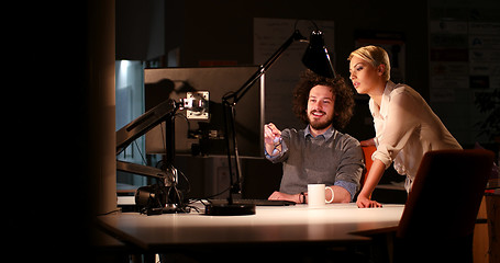 Image showing young designers in the night office