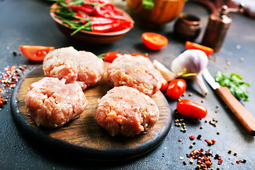 Image showing raw cutlets