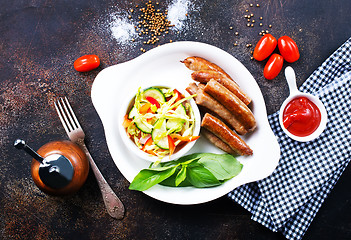 Image showing grilled sausages 