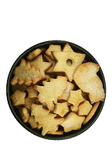 Image showing traditional Christmas cookies in a round bowl