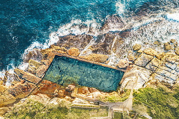 Image showing Aerial views of McIvers Ocean Baths Coogee Australia