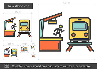Image showing Train station line icon.
