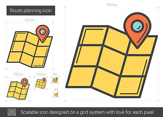 Image showing Route planning line icon.