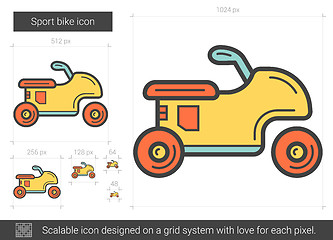 Image showing Sport bike line icon.