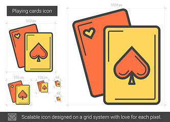 Image showing Playing cards line icon.