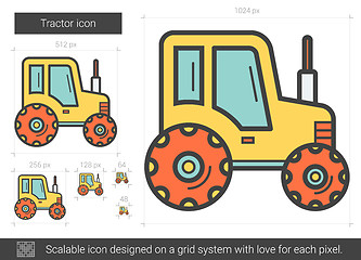Image showing Tractor line icon.